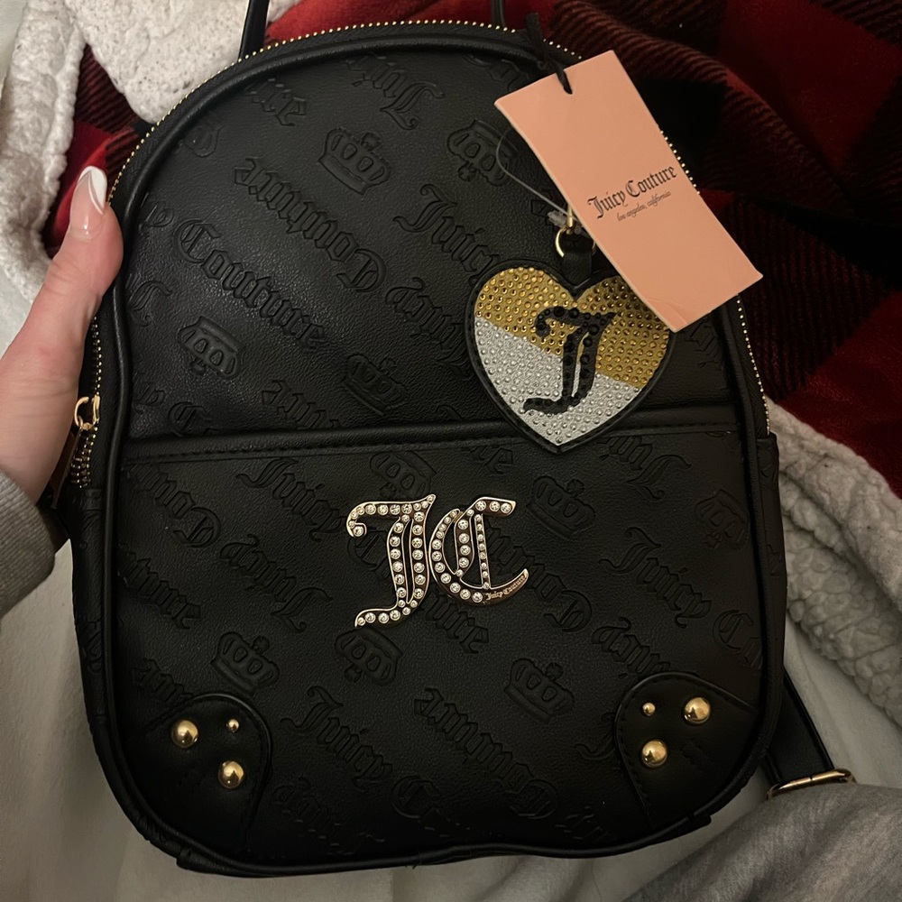Juicy Couture Embossed Black Backpack